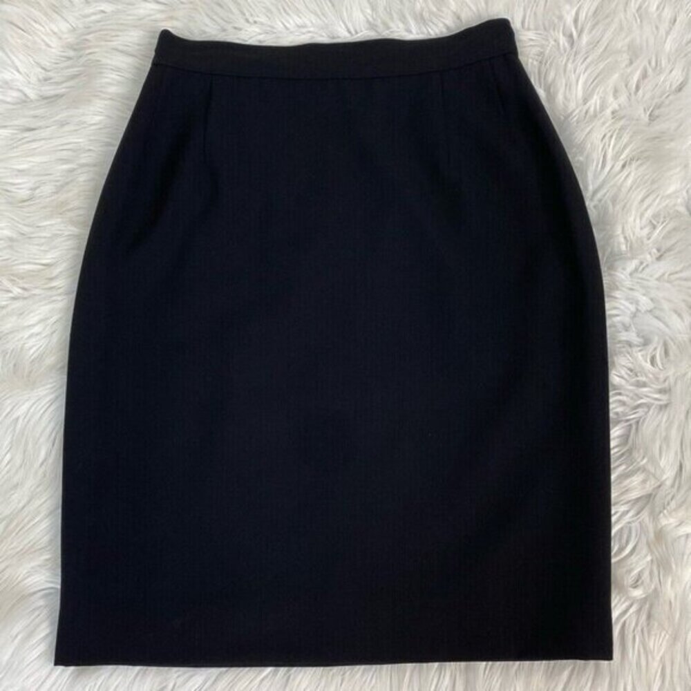 Salvatore Ferragamo Black 100% Wool Pencil Skirt Made in Italy Altered Size 26.6 - Picture 6 of 11